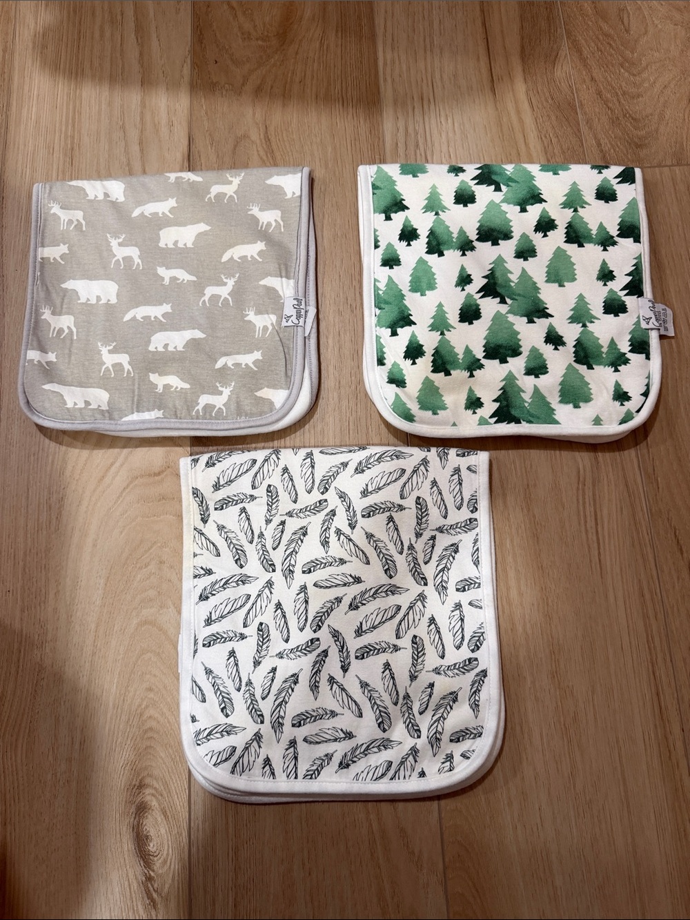Copper Pearl 3 Pack Premium Burp Cloths - Woodland Prints (Discontinued Pattern)
